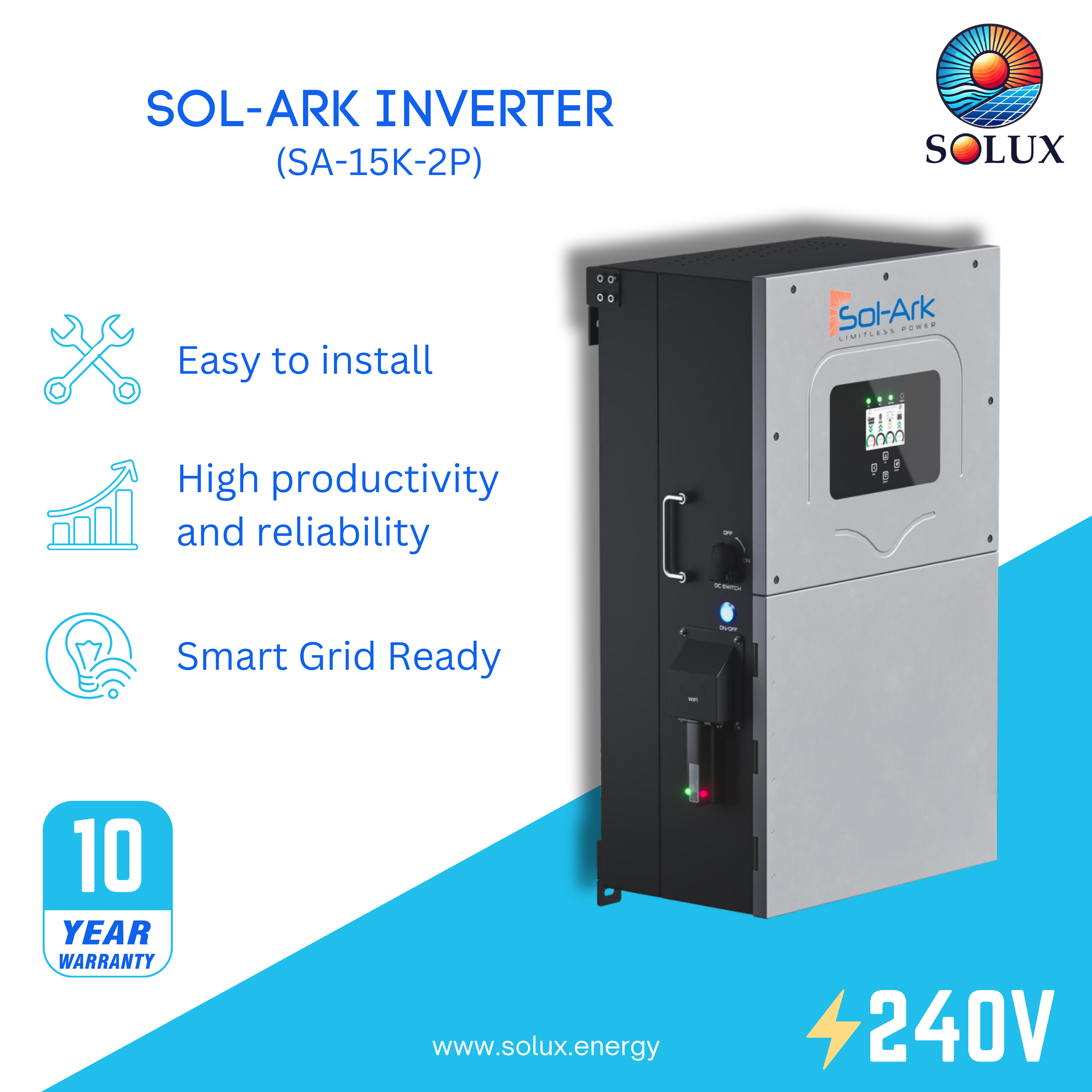 This is an image of Sol Ark 15K Hybrid Inverter (SA-15K-2P)